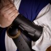 Medieval Authentic Leather Bracers with Knife Holder Loop