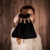 Medieval Drawstring Belt Pouch Crafted from Genuine Suede Leather