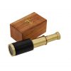 Mini Pure Brass Telescope with Small Wooden Chest Box