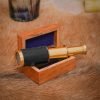 Mini Pure Brass Telescope with Small Wooden Chest Box