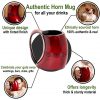 Viking Crimson Horn Tankard Beer Mug Handcrafted Genuine Ox Horn