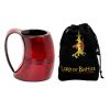 Viking Crimson Horn Tankard Beer Mug Handcrafted Genuine Ox Horn
