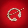 Celtic Pure Brass Fibula / Cloak Pin