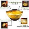 The Viking Banquet Horn Bowl with Pure Brass Rim Genuine Horn Accessory