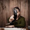 Medieval Viking Drinking Horn Genuine Ox Horn with Engraved Vegvisir