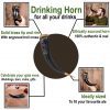 Troll Cross Viking Drinking Horn with Pure Brass Fittings Handcrafted Genuine Ox Horn