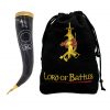 Troll Cross Viking Drinking Horn with Pure Brass Fittings Handcrafted Genuine Ox Horn
