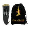Engraved Twin Ravens Drinking Horn with Brass Fittings Handcrafted Genuine Ox Horn