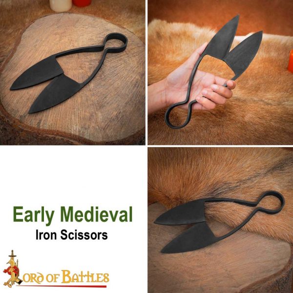 Early Medieval Hand Forged Iron Scissors Fully Functional Accessory