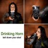 The Vegvisir Drinking Horn Engraved and Handcrafted from Genuine Ox Horn
