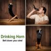 The Fenrir Wolf Drinking Horn with Pure Brass Fittings Handcrafted Genuine Ox Horn