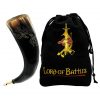 Medieval Odin's Ravens Drinking Horn with Pure Brass Fittings Genuine Ox Horn