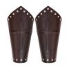 Leather Medieval Fantasy Bracers with The Holy Cross Symbol