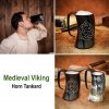 Medieval Viking Horn Tankard Beer Mug Handcrafted Genuine Ox Horn