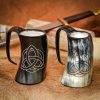 Medieval Viking Horn Tankard Beer Mug Handcrafted Genuine Ox Horn