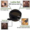 Medieval Leather Belt with Lustrous Steel Ring Buckle