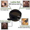 Medieval Leather Belt with Lustrous Steel Ring Buckle