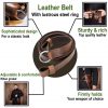 Leather Belt with Lustrous Steel Ring Genuine Leather Sword Hanging Belt