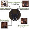 Black Genuine Leather Frog with Steel Ring