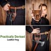 Black Genuine Leather Frog with Steel Ring