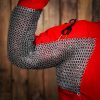 Flat Ring Chainmail Paired Voiders, Riveted and Alternating, ID 9 mm, Natural