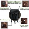 15th century pouch with antique brass Fleur de Lis Mounts