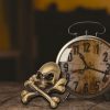Antiqued Brass Skull Leather Mount for Cosplay or LARP Functional Accessory