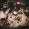 Antiqued Brass Skull Leather Mount for Cosplay or LARP Functional Accessory