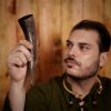 Medieval Viking Drinking Horn with Carved Scales Genuine Buffalo Horn