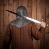Flat Ring Chainmail Classic Coif, Wedge Riveted, ID 9 mm, Natural