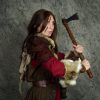 Single Viking Leather Pauldron With Yggdrasil Mjolnir Embossing