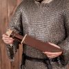 Viking Seax Dagger with Leather Scabbard