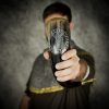 Algiz Protection Rune Drinking Horn With Brass Decoration Genuine Ox Horn