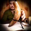 Iron Hand Forged Drinking Horn Rack Rustic Medieval Accessory