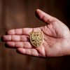 Heraldic Eagle Shield Belt Studs Pure Solid Brass