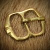Late Medieval Small Pure Brass Belt Buckle Functional Set of 5