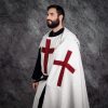 Medieval Templar Hooded Cape Handcrafted Canvas Cotton Knightly Clothing