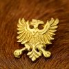 Heraldic Eagle Belt Studs or Conchos Pure Solid Brass Set of 5