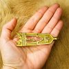 Closed Thistle Pure Solid Brass Belt End Chape