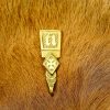 Intricate Medieval Pure Solid Brass Belt End Chape Functional Accessory
