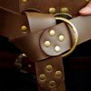 Handcrafted Leather Belt with Pure Solid Brass Ring Genuine Leathercraft