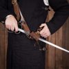 Medieval Genuine Leather Belt with Sword Hanger