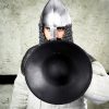 Medieval Fencer's Blackened Buckler Functional Steel Shield