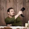Engraved Stallion Drinking Horn Handcrafted Genuine Ox Horn