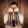 Elvish Leather Bracers Handcrafted Genuine Leather Arm Protection