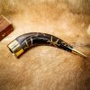 Drinking Horn with Pure Brass Fittings Handcrafted Genuine Ox Horn