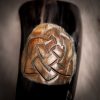Drinking Horn with Engraved Celtic Knotwork Handcrafted Genuine Ox Horn
