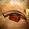 Medieval Viking Drinking Horn with Engraved Specs Handcrafted Genuine Ox Horn