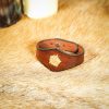 Handcrafted Leather Wrist Band with Tudor Rose Adornment