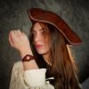 Handcrafted Leather Wrist Band with Tudor Rose Adornment